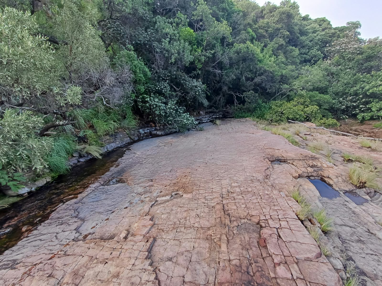 Natural rock and stream on the actual farm